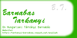 barnabas tarkanyi business card