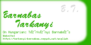 barnabas tarkanyi business card